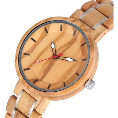 Luxury Wood Watch Men Women Steel Wooden Watch Band Minimalist Design Mens Brown Quartz Watch reloj masculino