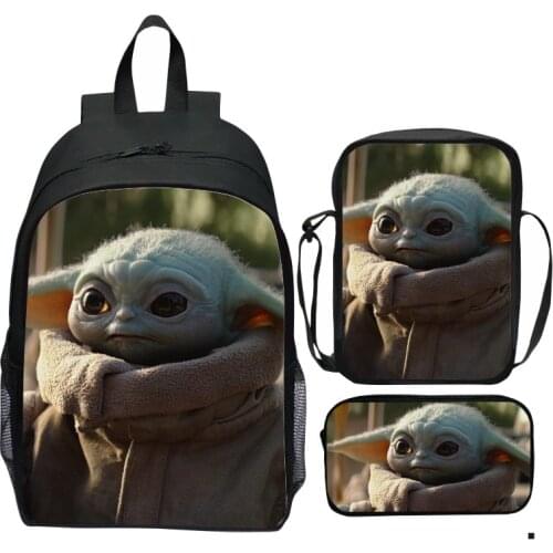 Baby Yoda Children School Bag 3pcs Star Wars 3D Printing Kids Backpack Boys Girls Primary Backpack Mochila infantil