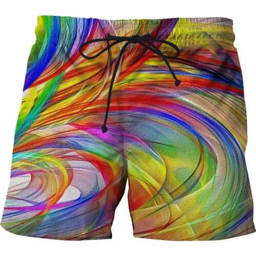 New 3D digital print beach shorts Mens art graffiti shorts Harajuku color print shorts Summer quick-drying surf shorts S-6XL
