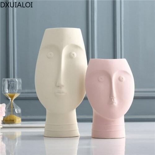 Nordic Simple Creative Human Face Art Vase Decoration Housewarming Gift Home Living Room Flower Arrangement Vase Decoration