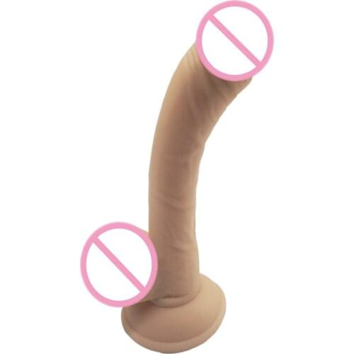 AMABOOM 19*3.5cm Super Realistic Foreskin Dildo Touch Lifelike Skin Soft Vagina and Anal Masturbation Adult penis sex toy