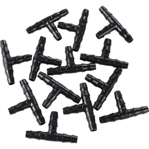 50 Pcs barbed tee connector for 4/7mm tubing water pipe hose joint micro sprinkler irrigation garden accessories hose fittings