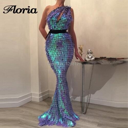 Multi Color sequins Evening Dresses For Weddings Couture African Long Prom Dress Middle East Sleeveless Party Gowns 2019 Vestido