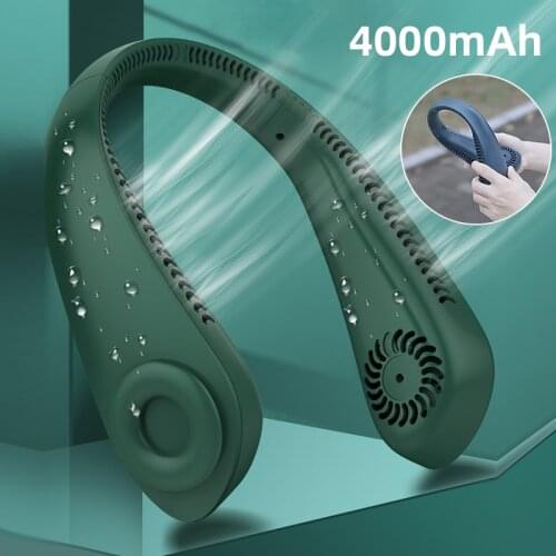 Foreverlily Hanging Neck Fan Portable Bladeless Air Cooler Cooling Fans 4000mAh Mute Sports Fans for Outdoor Ventilador Summer