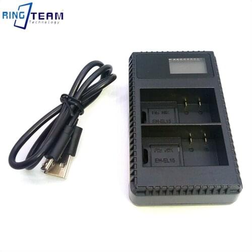 EN-EL15 Dual Slot USB Charger for Nikon Digital Cameras Coolpix Z6 Z7 D610 D750 D800 D800E D810 D810A D7000 D7100 D7200 1 V1