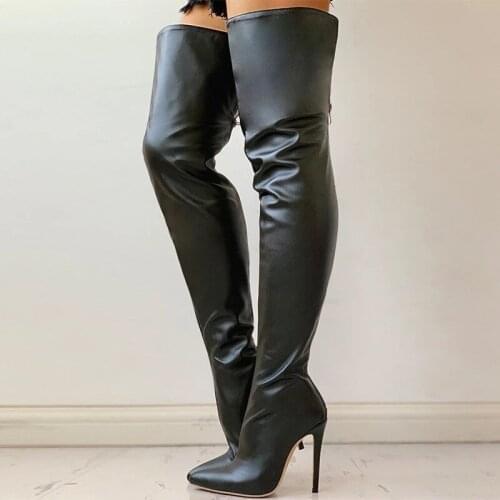 Sexy High Heels Over The Knee Boots Women 2021 Black Thigh High Boots Ladies Autumn Winter Shoes Womens Long Boot Plus Size 43