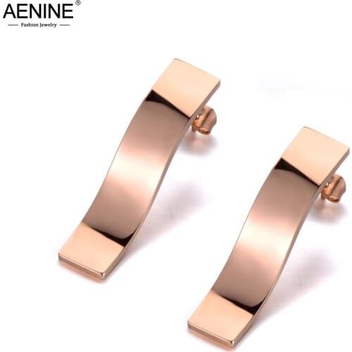 AENINE Trendy Titanium Stainless Steel Waves Shape Geometry Earrings Bohemia Party Earrings Jewelry For Women Girls AE19314