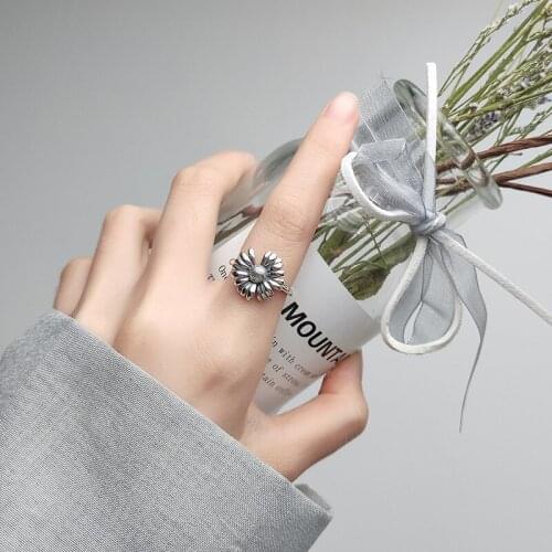 Bohemian Sunflower Rings For Women Boho Rings Party Trend Korean Creative Geometric Irregular Jewelry Gift