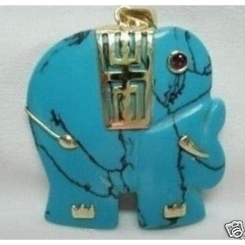 Jewelr 006368 Charming jade Elephant Pendant Necklace free Chain