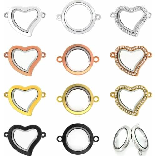 1pc Copy Stainless Steel Magnetic Closure Floating Glass Lockets Can Making Bracelet