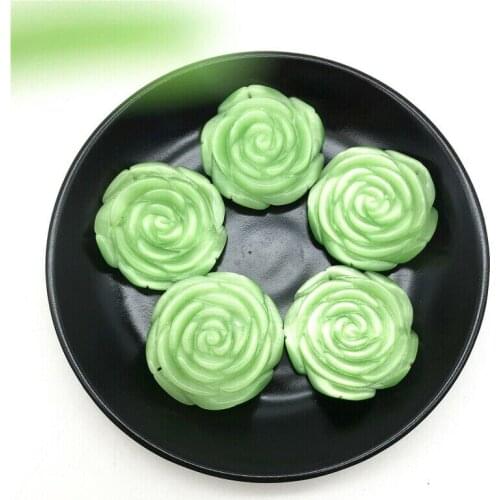 1pc Green Cat Eye Rose Flower Shaped Hand Carved Crystal Flowers Healing Decor Natural Stones and Minerals