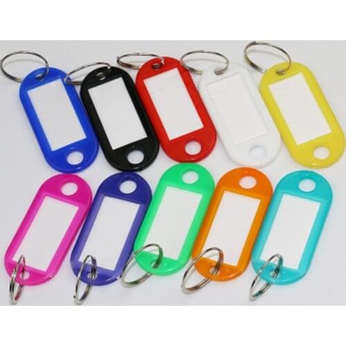 50 PCS/Set Plastic Custom Split Ring ID Key Tags Labels Key Chains Key Rings Numbered Name Baggage Luggage Tags