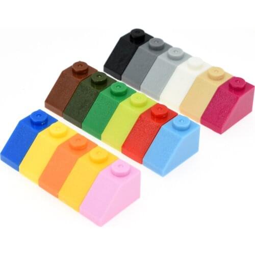 100Pcs DIY Building Blocks 1x2 Roof Tile Figures Bricks Educational Blocks Toys for Children Christmas Gifts Kids block toys