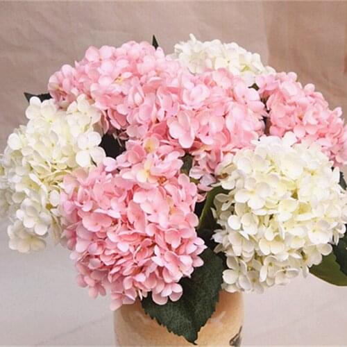 11 Branches Hydrangea Silk Flower Home Wedding Corsage