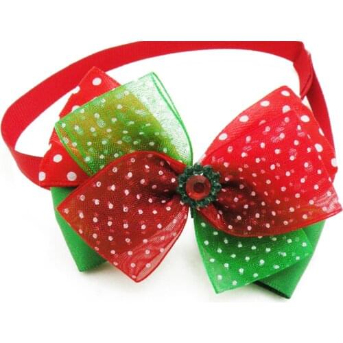 100pc/lot Christmas Holiday Dog Bow Ties Cute Neckties Collar Pet Puppy Dog Cat Ties Accessories Grooming Supplies CP02