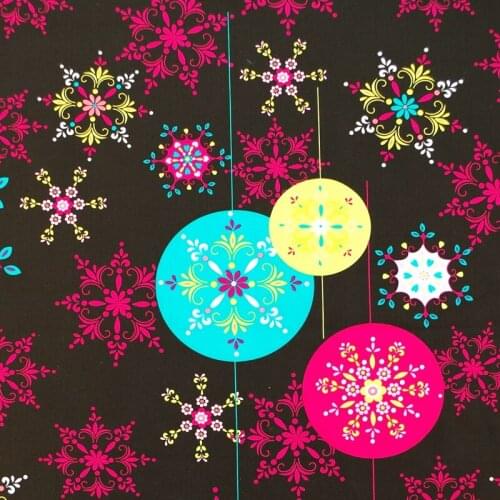140cmx100cm Cotton Fabric - Circle and flower