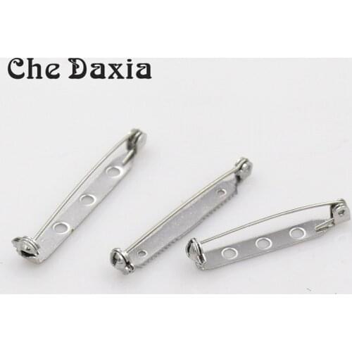 20 pieces/pack) stainless steel Broche Base Terug Bar Badge Houder Veilig Slot Broche Pins For DIY Sieraden Accessoires
