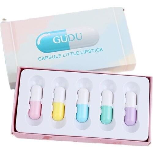 5Pcs Capsule Small Lipstick lip sticks Long Lasting Moisturizing Sexy Waterproof Lipstick Women Makeup Cosmetics d1