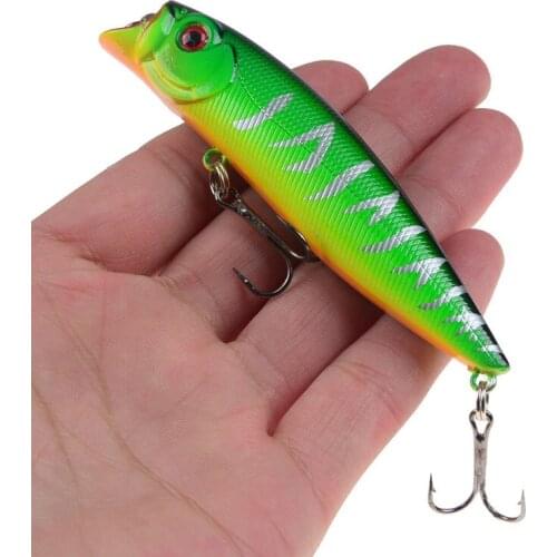 6Colors 9cm/11.5g Artificial Popper Topwater Hard Bait 3D Eye Wobbler Bionic Bait 6# Hook Diving Depth Upper Middle Fishing Lure