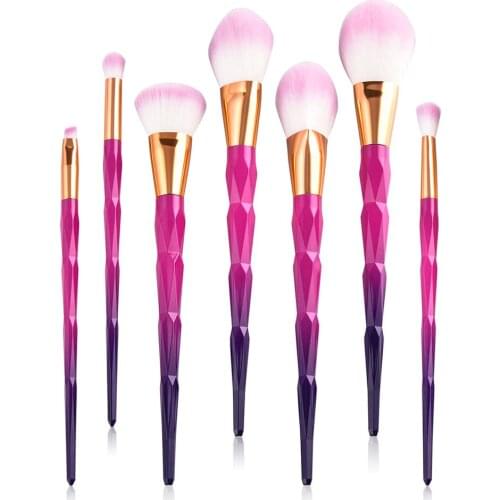 7Pcs Rhinestones Style Makeup Brushes Set Powder Foundation Eye Blush Brush Cosmetic Professional Makeup Brush Kit Tools