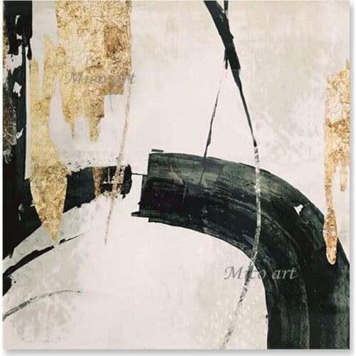 Abstract Gold Foil Texture Oil Painting Art 100% Hand-painted Oil Painting Canvas Roll Wall Decoration Art For Children Room