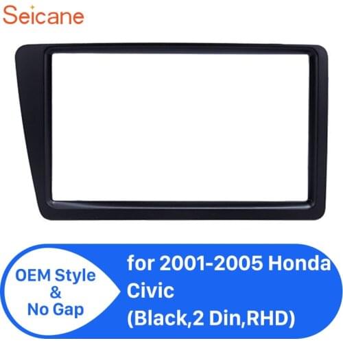 Seicane 2 Din 173*98 178*100 178*102mm Car DVD Radio Fascia Dash Panel Frame Trim Kit for 2001 2002 2003-2005 Honda Civic RHD