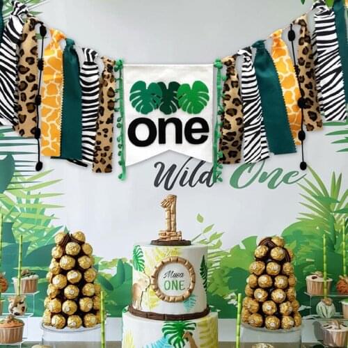 Baby Girl Boy 1st Birthday Jungle Safari Party Supplies Wild One Birthday Decorations Wild One 1st Birthday High Chair Banner
