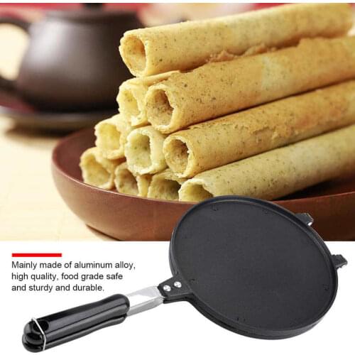 Household Kitchen Gas Non-Stick Egg Roll Waffle Cone Maker Pan Mold Press Plate Baking Tool baking tray