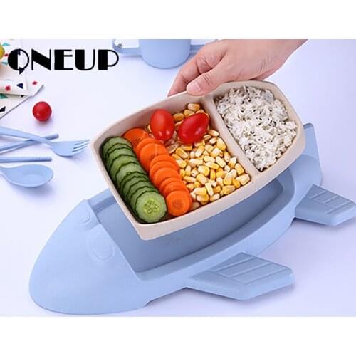 ONEUP Cartoon Lunch Box Children Lunchbox With Cutlery Aircraft Modeling Bento Box Leakproof Food Storage Container For Kids
