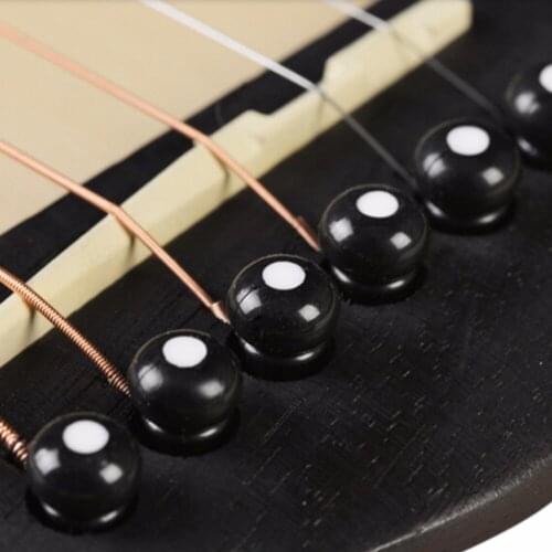 IRIN 6Pcs/lot Bridge Pin Saddle For Acoustic Guitar White Black PVC Guitarra Musical Instrument