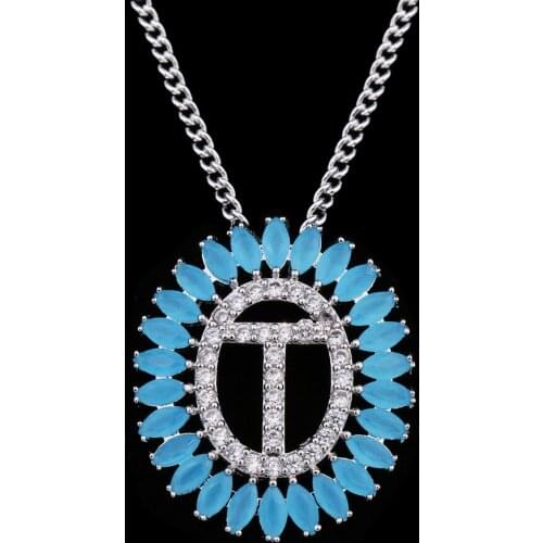 Bettyue Fashion Necklace For Women Personality Shape CZ Fashion Circular Jewelry Letter T Muliticolors Noble Pendant Party Gift