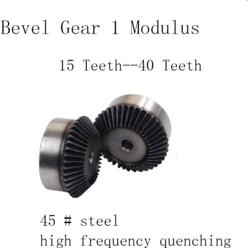 Bevel Gears 1 Module 15 16 18 20 24 25 30 35 40 Teeth Inner Hole 6mm 90 Degree Drive Commutation Transmission Speed Ratio 1:1