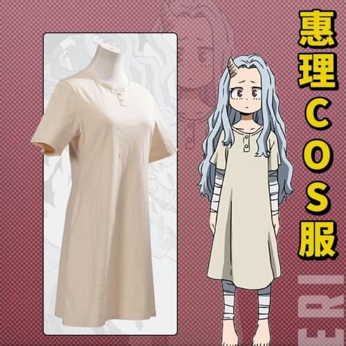 Anime My Hero No Hero Academia 4 Eri Uniform Dress Cosplay Costume Dress One-piece Outfit Bandage All Set Wig Halloween