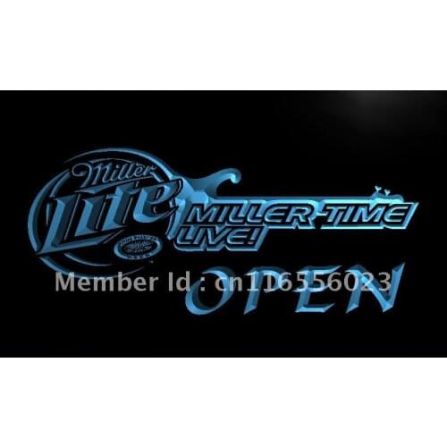 LA030- Miller Lite Time Live Beer OPEN LED Neon Light Sign home decor crafts
