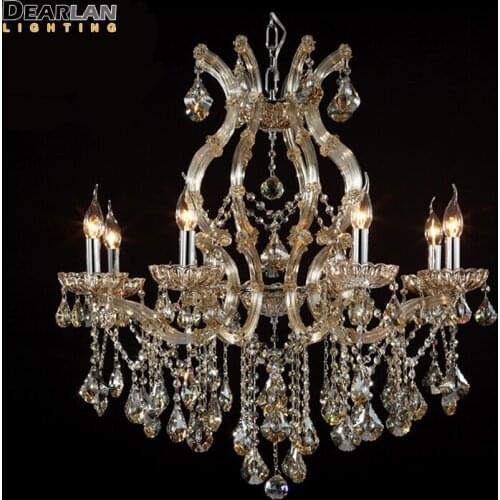 Incandescent Luminaire Suitable for LED Bulb Antique Hanging Lamp Crystal Chandelier Chrystal Light fixture for Living Room
