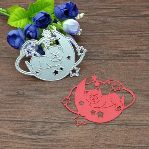 Sleep baby bear Moon Bear night dreamsMetal Cutting Dies Stencil Scrapbooking Photo Album Card Paper Embossing Craft DIY