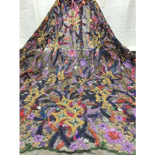 The latest Nigerian lace fabric with sequins 2021 high-quality African lace fabric wedding French tulle lace fabric FJ39091