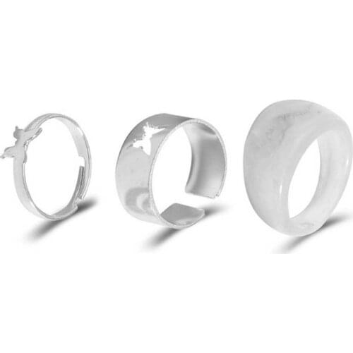 2021 New Girl Vintage Ring Opening Adjustable Ring Butterfly Ring Set For Teen Girls 2020 trend