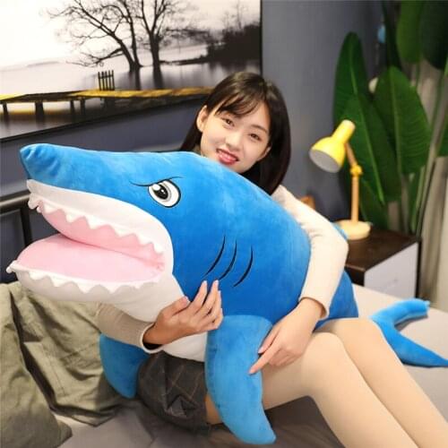 New Huggable Soft Shark Plush Toys Stuffed Animals Dolls Plush Shark Toys From Russia Ike A Big Pillow Sofa Cushion Girl Gift