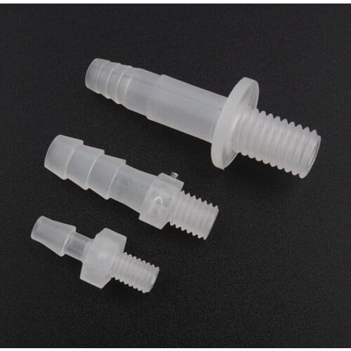 NuoNuoWell 10pcs M5~M8 Male Thread To 2~10mm PP Straight Connectors Aquarium Fish Tank Hose Joints Air Pump Aerator Pipe Parts