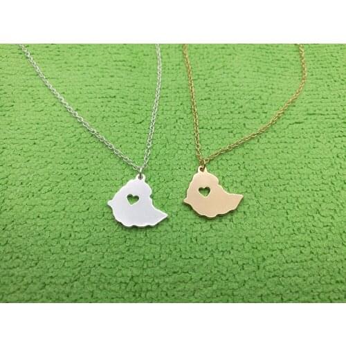 30PCS African Country Map Ethiopia Necklace Charm Ethiopian Pride I Heart Love Capital Ethiopia Addis Ababa City Necklaces Gifts