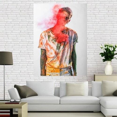 New arrival Custom Machine Gun Kelly Canvas Painting Poster Home Decor Cloth Fabric Wall Art Poster for Living Room