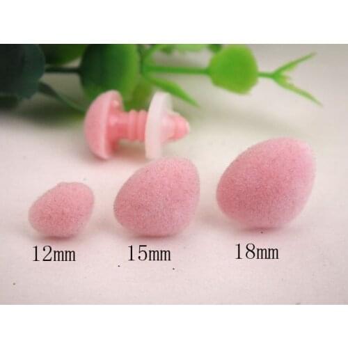 12mm/15mm/18mm mixed size pink Safety Nose Plastic Doll with washer --30pcs--Each size 10 PCS
