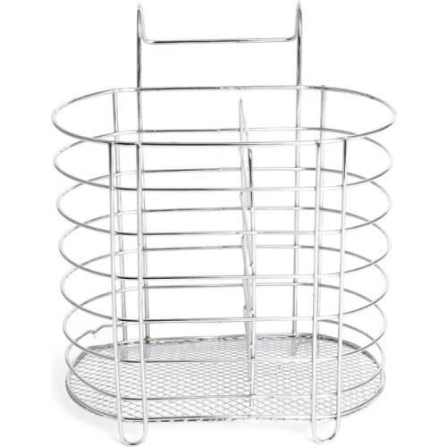 Hanging Tableware Tube Cage Rack Drain Chopsticks Spoon Holder Metal Organizer L4MB