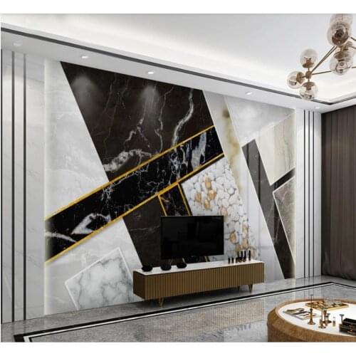 Custom photo wallpaper Modern minimalist light luxury creative abstract geometric white big stone texture background wall