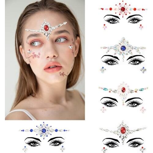 Face Crystal Sticker for Women Makeup - Rhinestone Mermaid Face Jewels Gems Eye Face Temporary Tattoo for Festival Rave Carniva