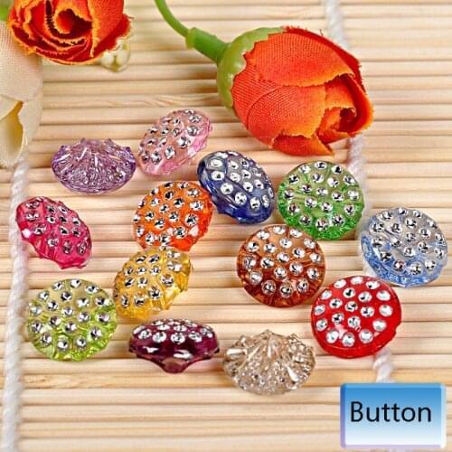Arts Crafts 12mm Shank Buttons acrylic clear shiny for clothes handmade Gift Box Scrapbook Craft DIY favor Sewing Accessories Wh