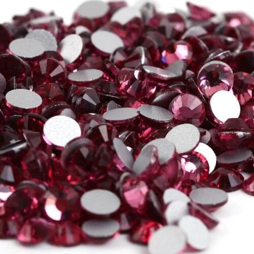 Rose Glass 3D Nail Art Rhinestones ss3 ss4 ss5 ss6 ss8 ss10 ss12 ss16 ss20 ss30 ss34 Crystal Nail Art Non HotFix Decorations