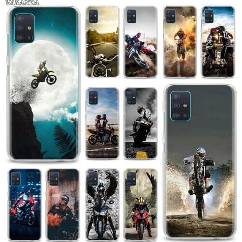 Hard PC Phone Case For Samsung Galaxy A51 A71 A01 A11 A21 A21s A31 A41 A91 A7 A9 Back Cover Coque Moto Cross Motorcycle Sports