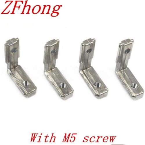 5pcs T Slot L-Shape 2020 Aluminum Profile Interior Corner Connector Joint Bracket for 2020 Alu-profile with m4 screw